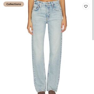 Re/done blonde straight jeans in ripped tide size 24